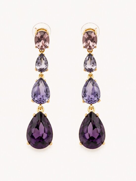 Oscar de la Renta Jewelry - Oscar de la Renta Purple Crystal Chandelier Drop Earrings Statement Earrings